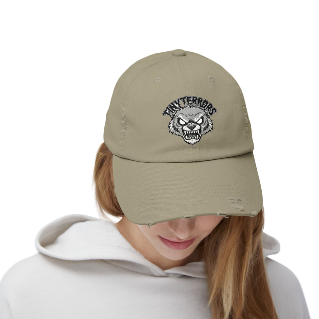 Tiny Terrors logo cap | distressed black baseball hat