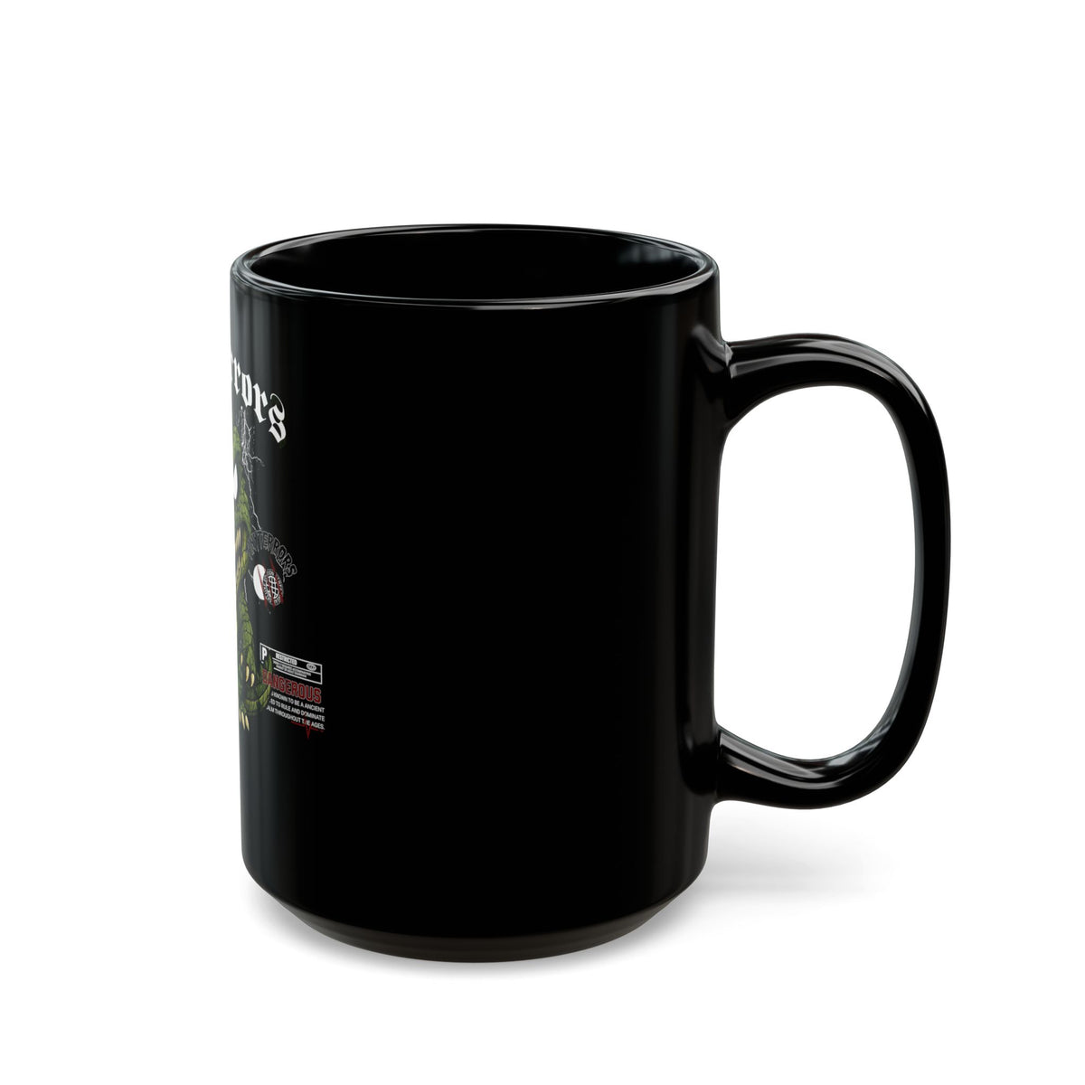KROKO Demon Illustration Mug | Black Ceramic Coffee Cup