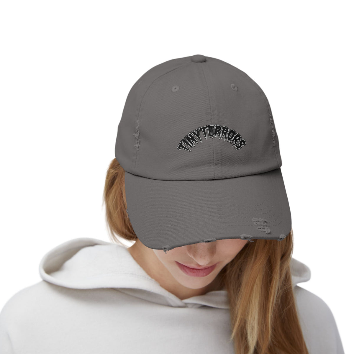 Tiny Terrors cap | distressed black baseball hat
