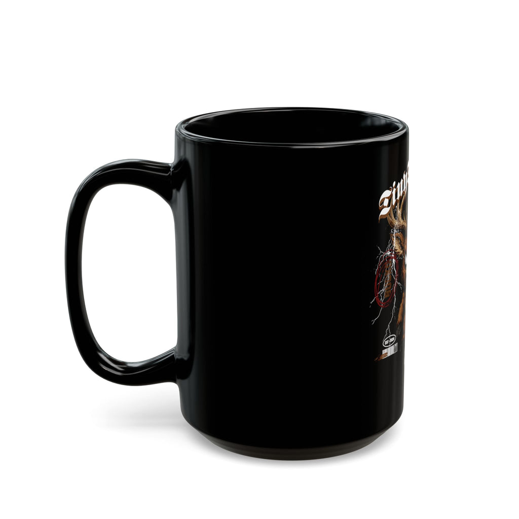 BUCKO Demon Illustration Mug | Black Ceramic Coffee Cup