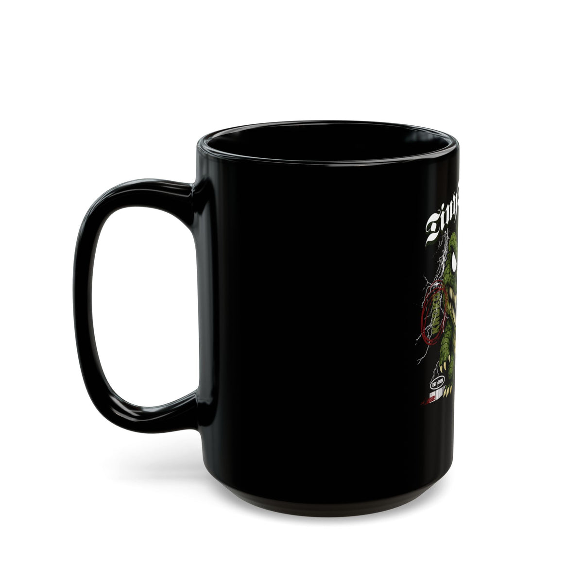 KROKO Demon Illustration Mug | Black Ceramic Coffee Cup