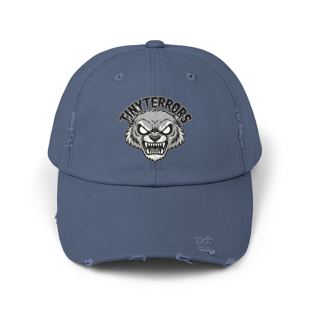 Tiny Terrors logo cap | distressed black baseball hat