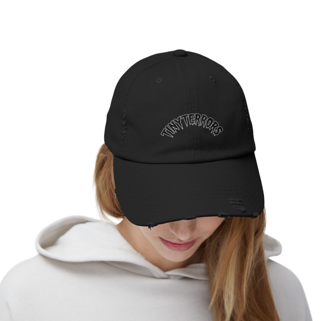 Tiny Terrors cap | distressed black baseball hat