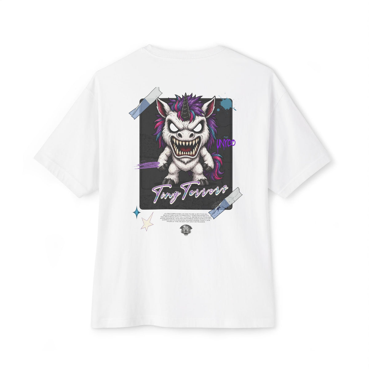 Tiny Terrors Monster Unico Sticker T| Chibi Unico Illustration, On Tee