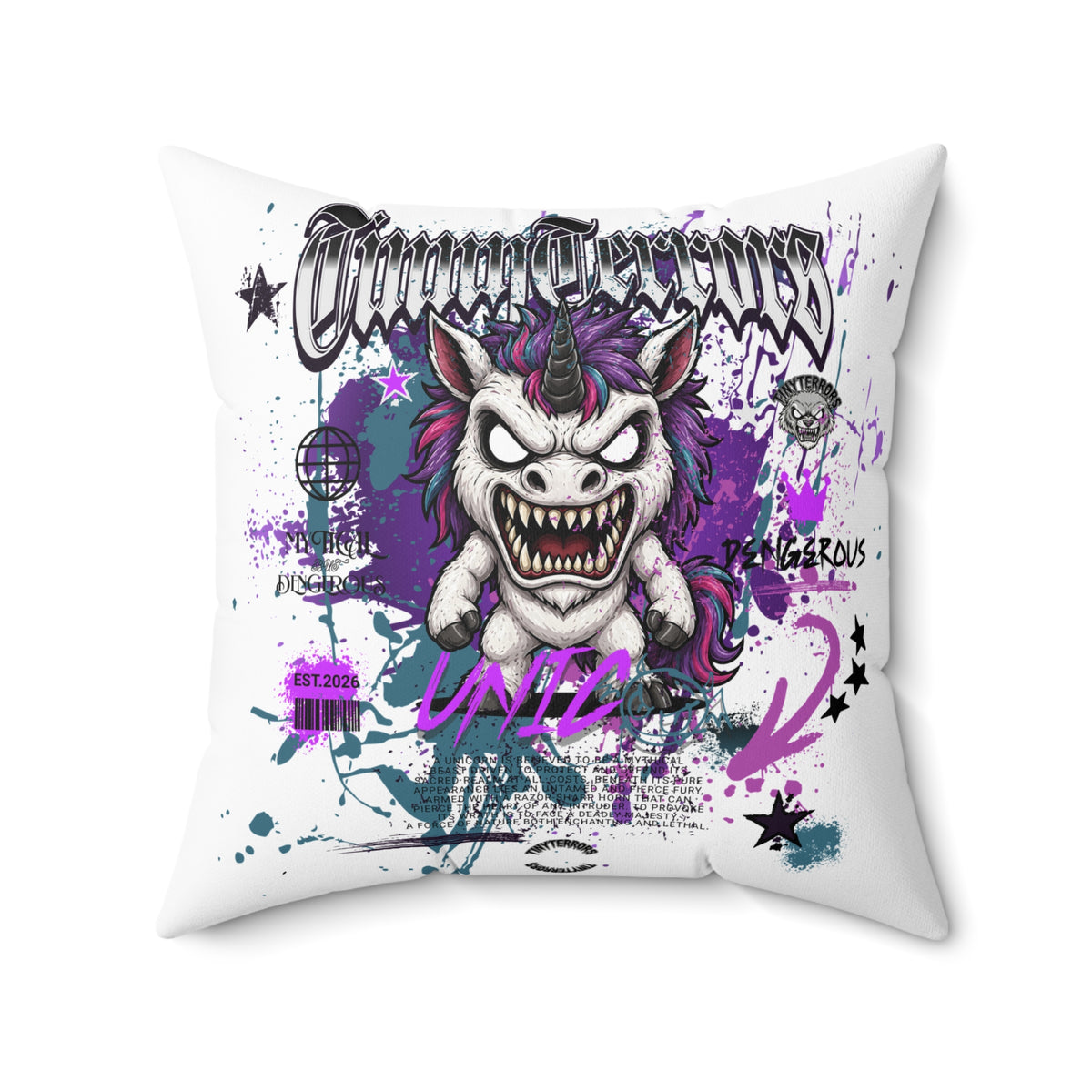 Tiny Terrors UNICO pillow | Horror Creature Decorative Pillow
