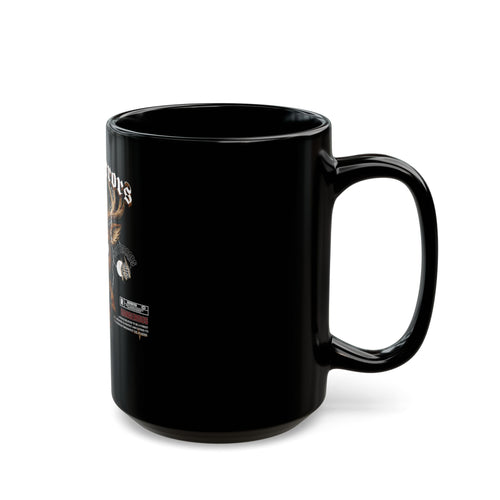 BUCKO Demon Illustration Mug | Black Ceramic Coffee Cup