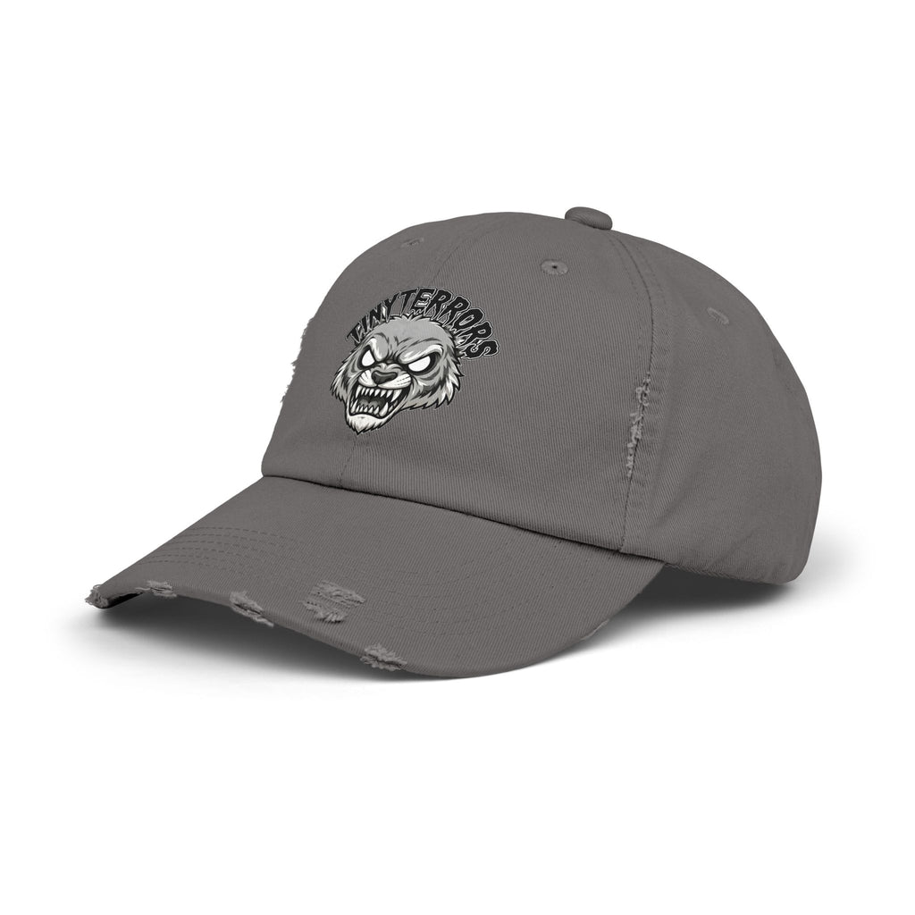 Tiny Terrors logo cap | distressed black baseball hat
