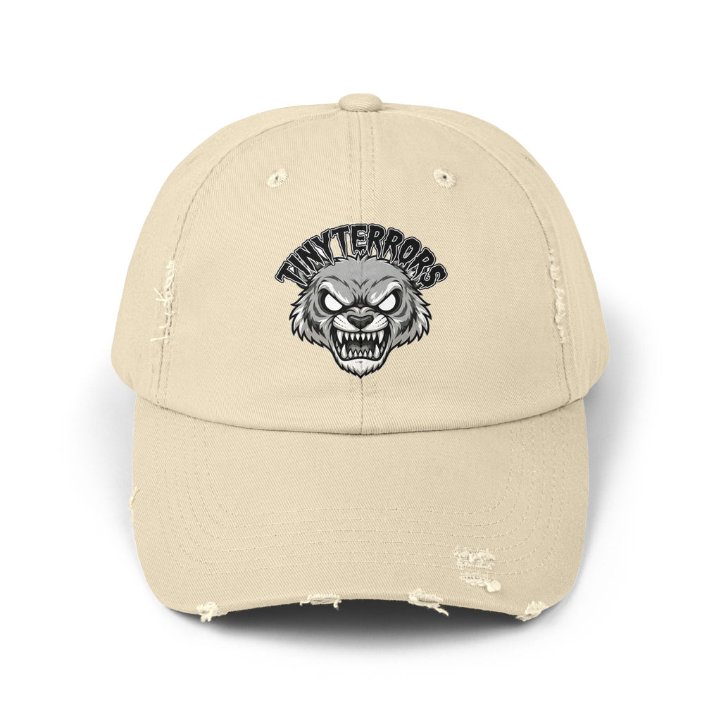 Tiny Terrors logo cap | distressed black baseball hat