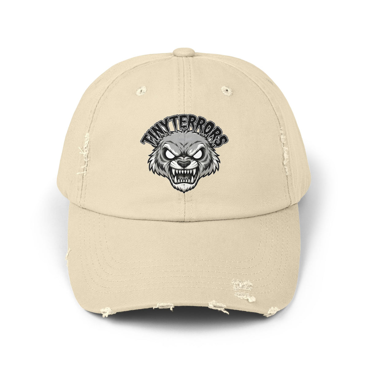 Tiny Terrors logo cap | distressed black baseball hat