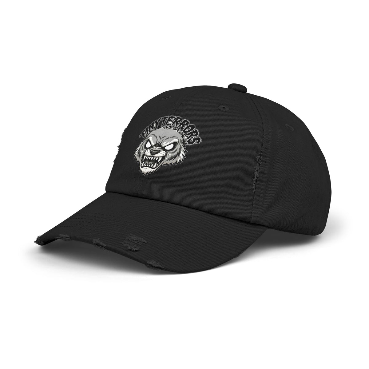 Tiny Terrors logo cap | distressed black baseball hat