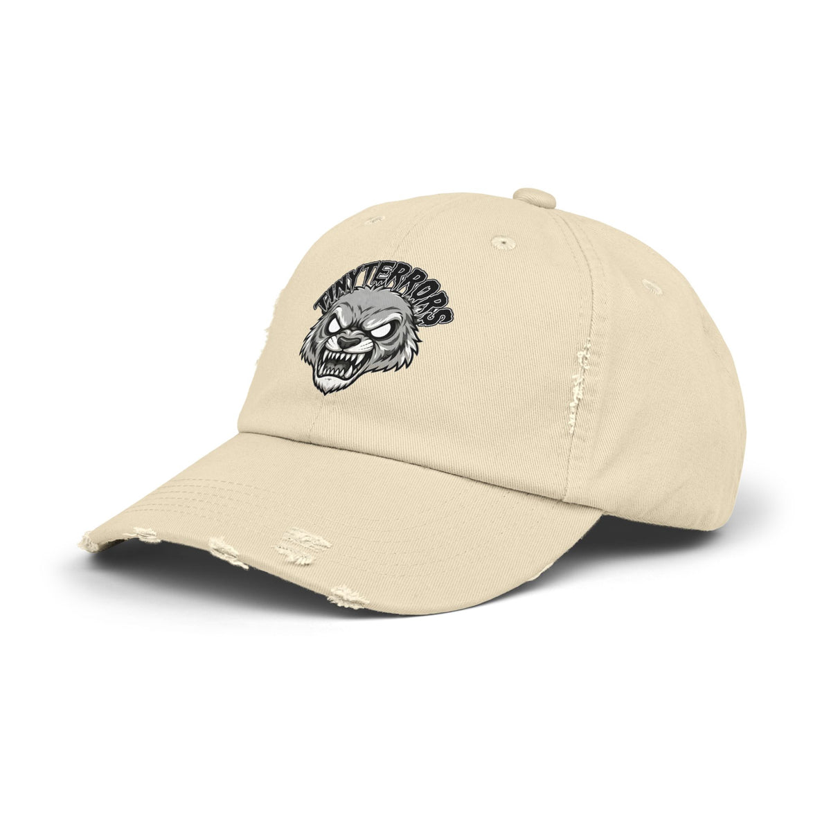 Tiny Terrors logo cap | distressed black baseball hat