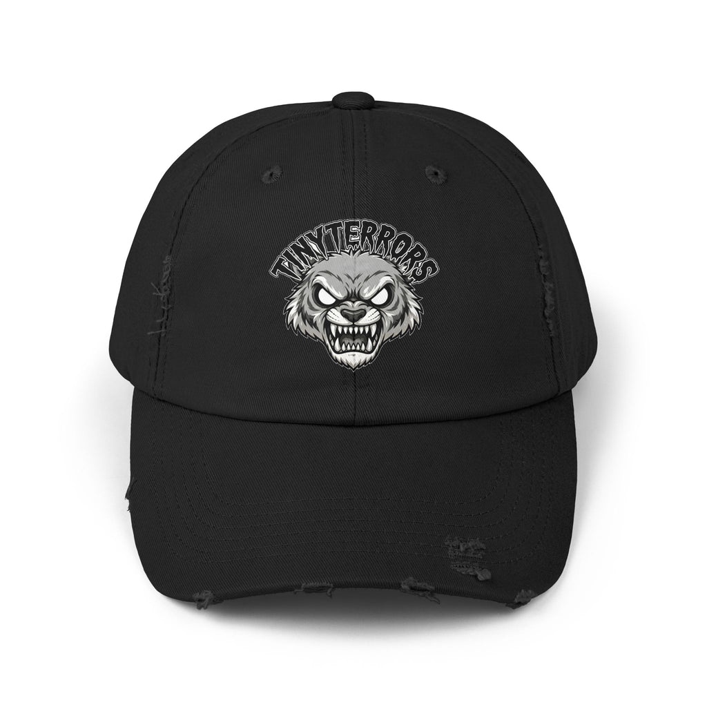 Tiny Terrors logo cap | distressed black baseball hat