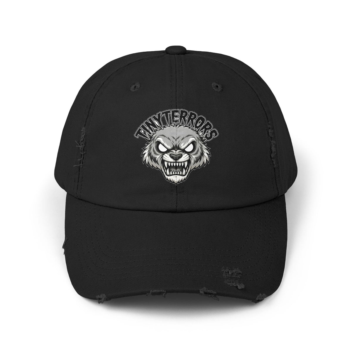 Tiny Terrors logo cap | distressed black baseball hat