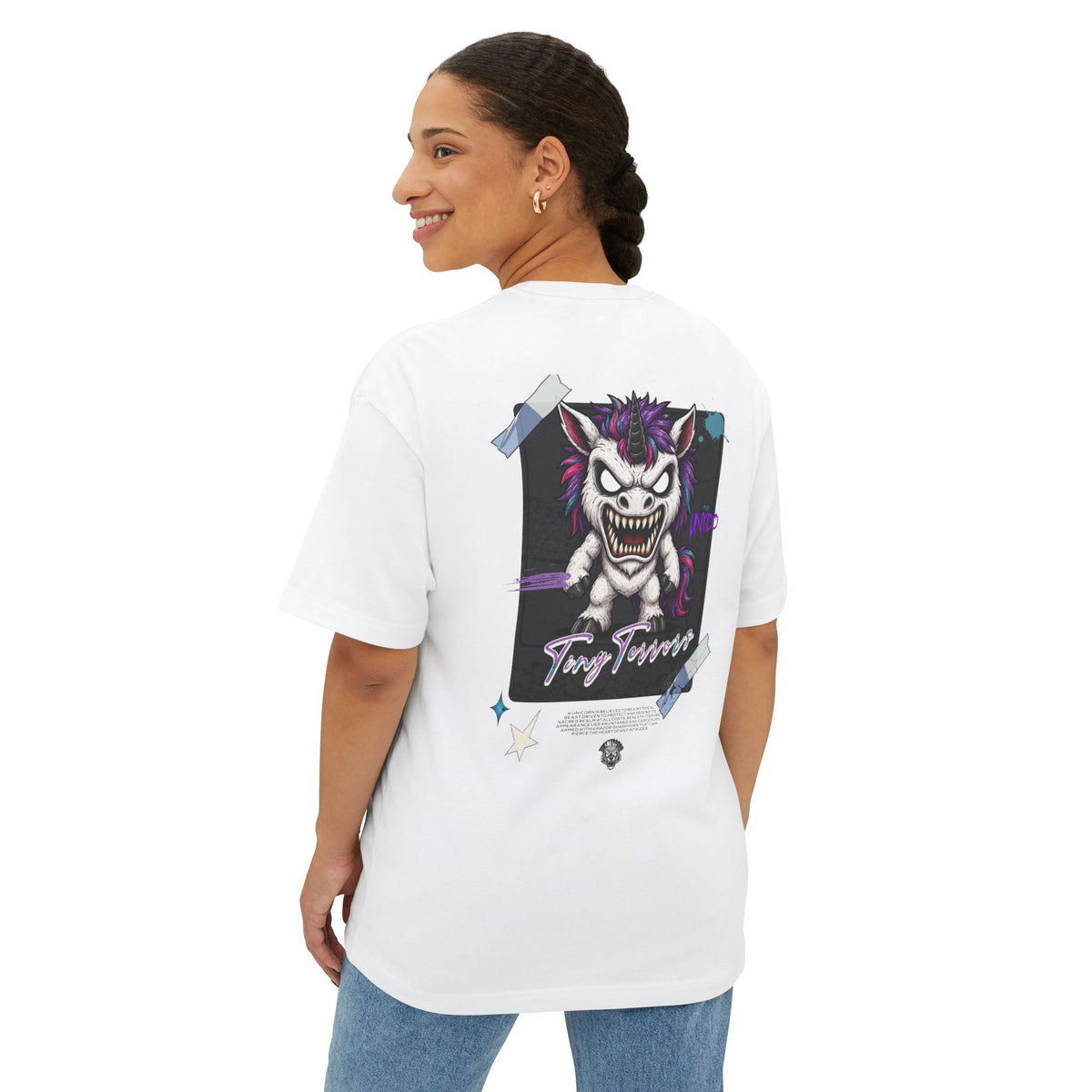 Tiny Terrors Monster Unico Sticker T| Chibi Unico Illustration, On Tee